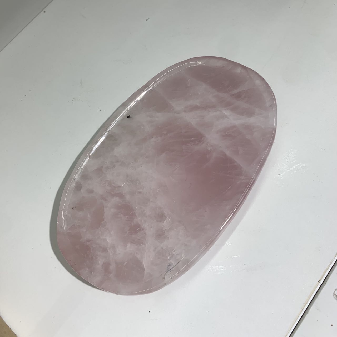 Rose quartz heart shape cup set of 3
