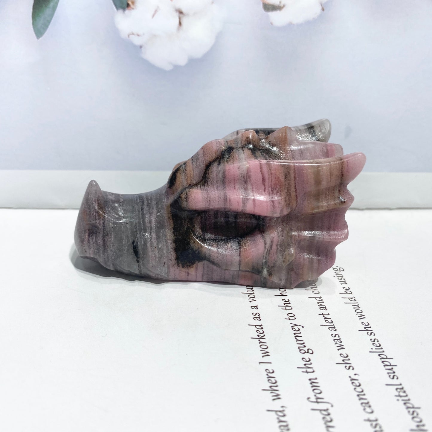Rhodonite dragon head