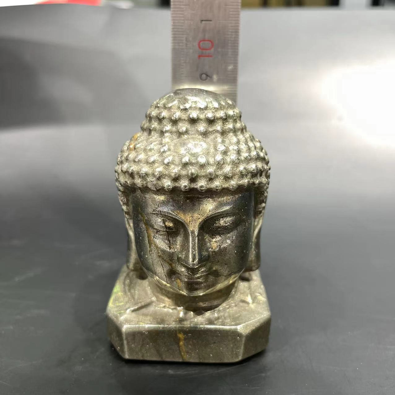 Pyrite Buddha head carving
