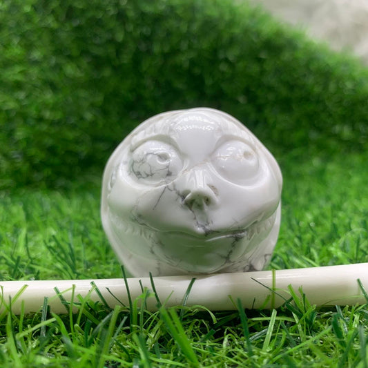 Jack's wife head howlite carving