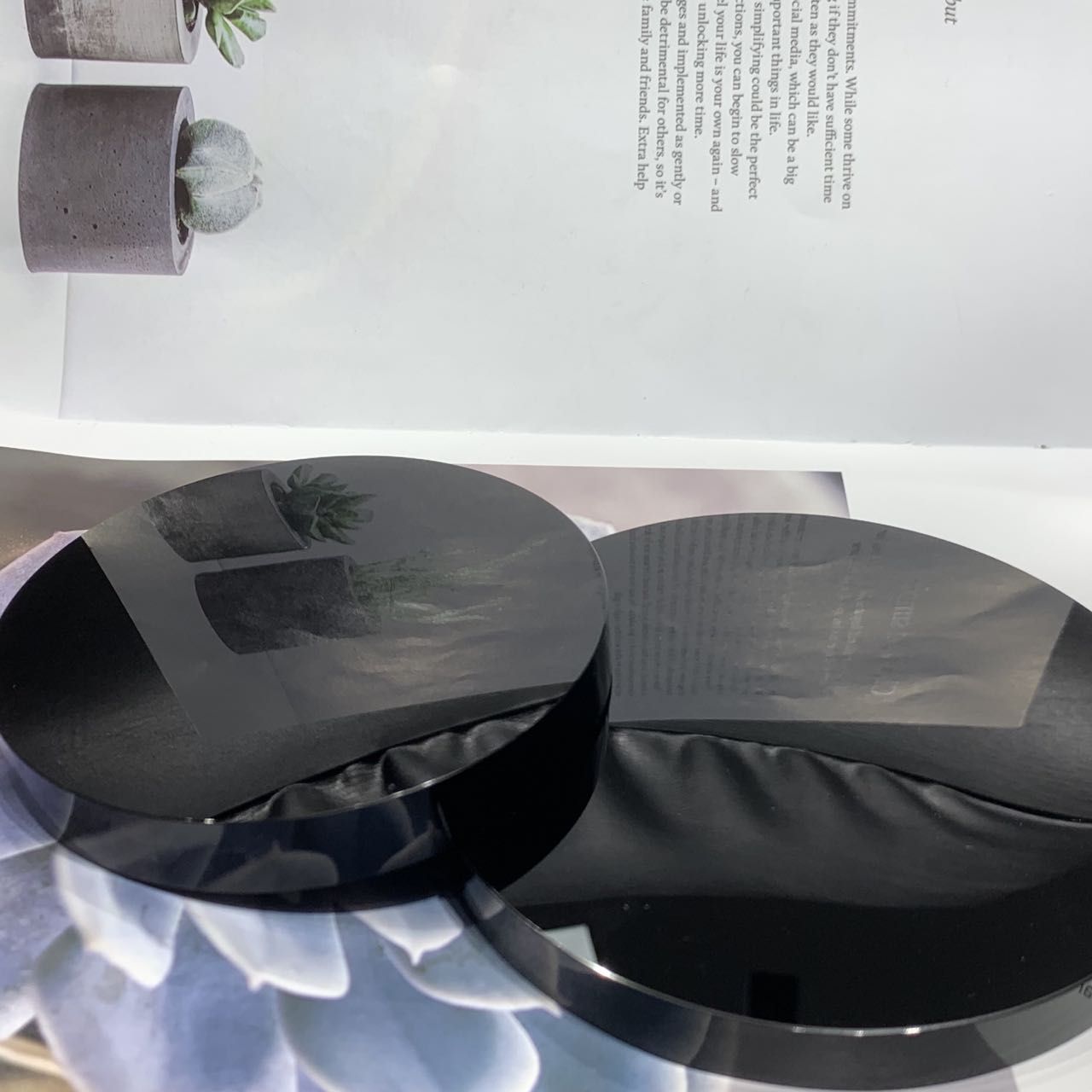 Obsidian plate, Mirror big size D-12cm
