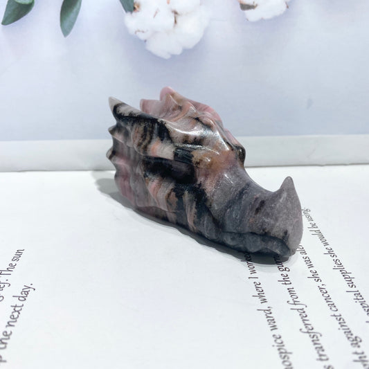 Rhodonite dragon head