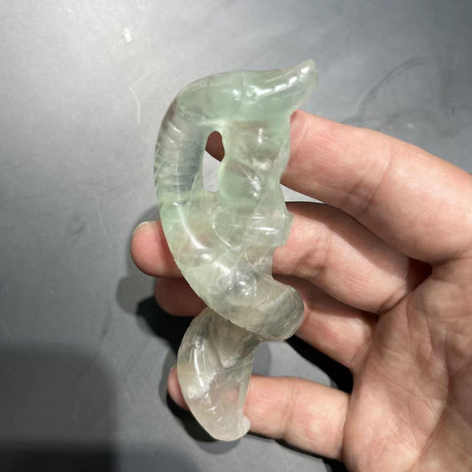 Fluorite Sword with snake carving