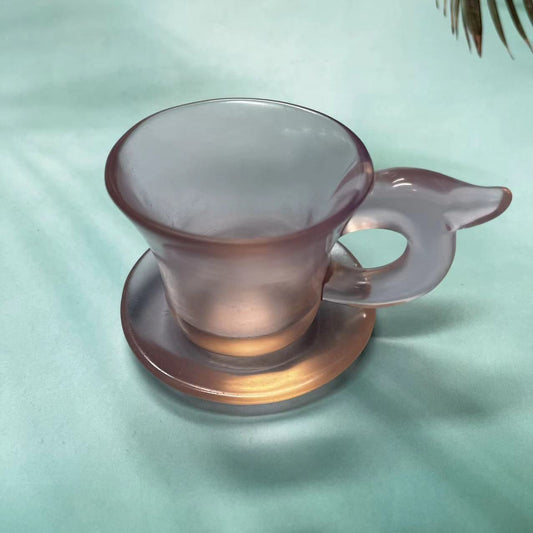 Pink opalite set of cup ,coaster