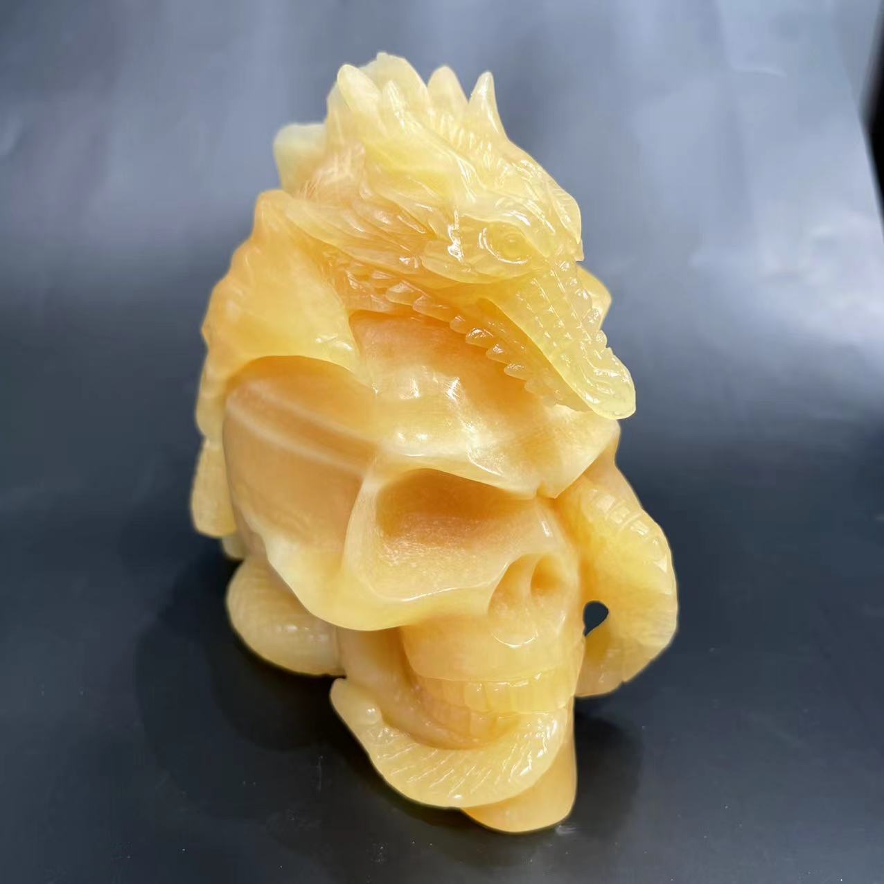 Calcite dragon skull big size