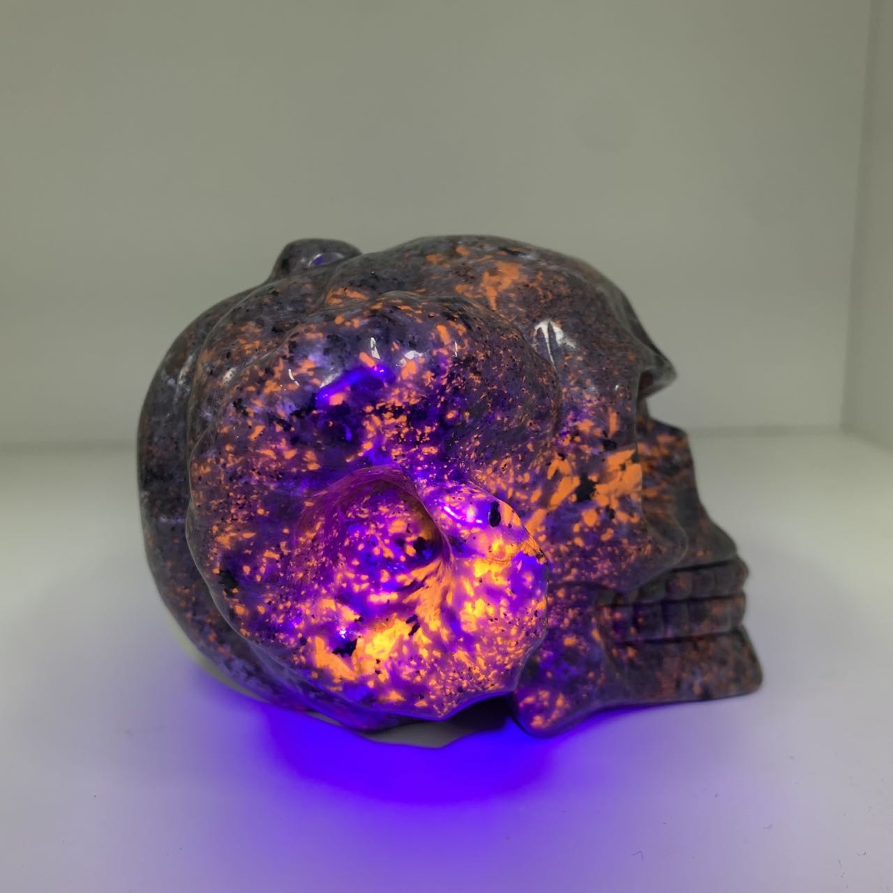 Z4 Horns Skull yooperlite carving