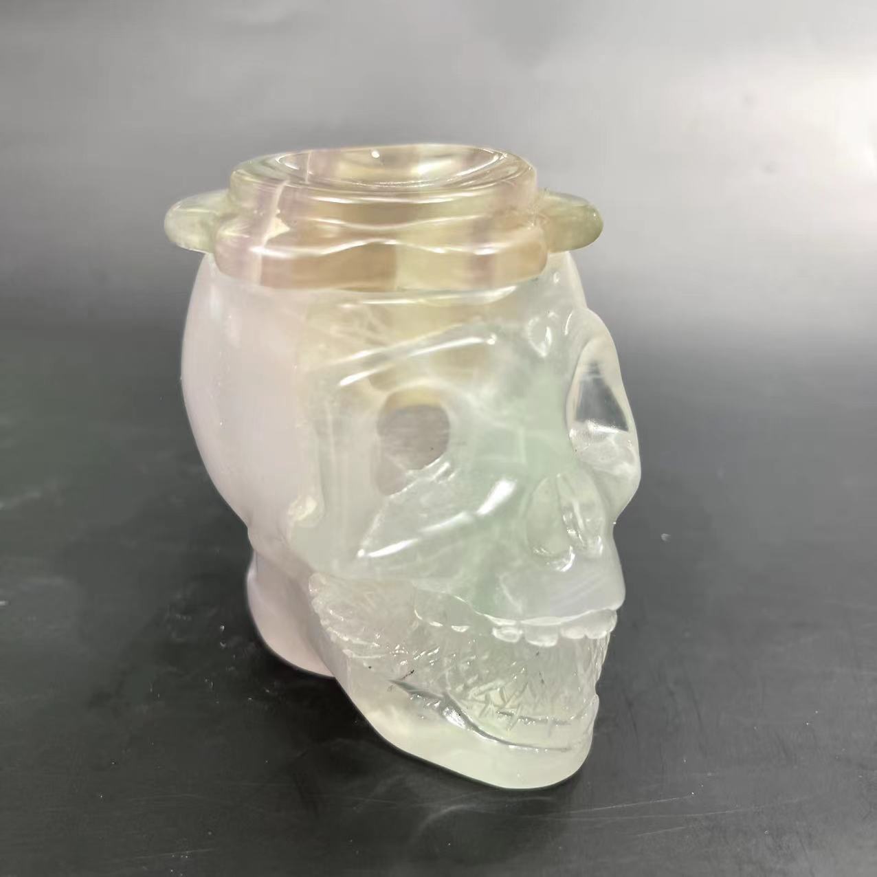 Fluorite skull set of cup