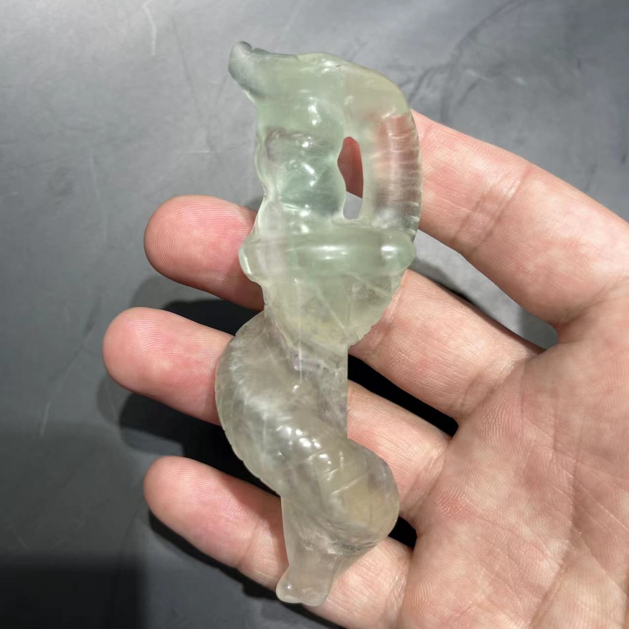 Fluorite Sword with snake carving