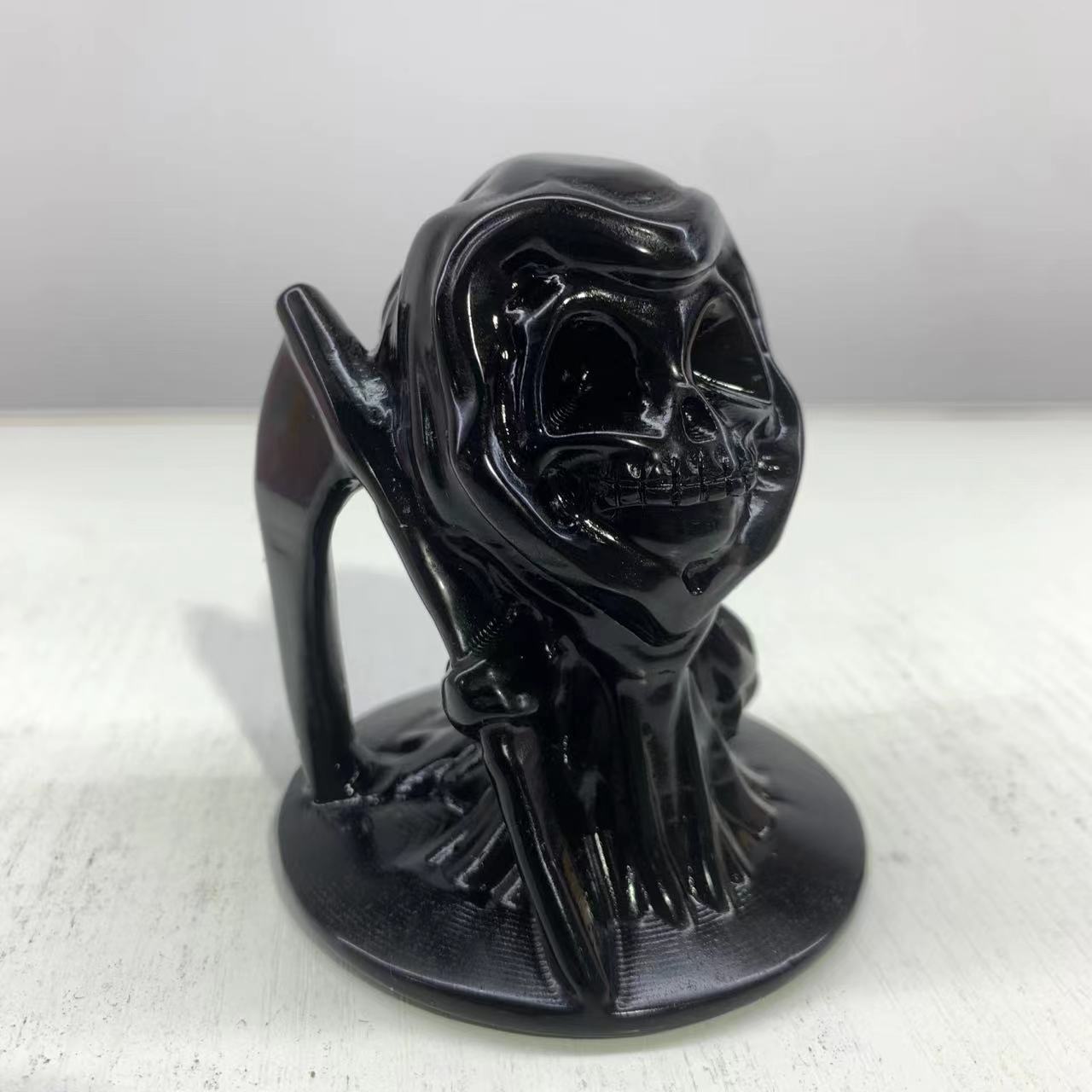 Obsidian Death carving 8cm