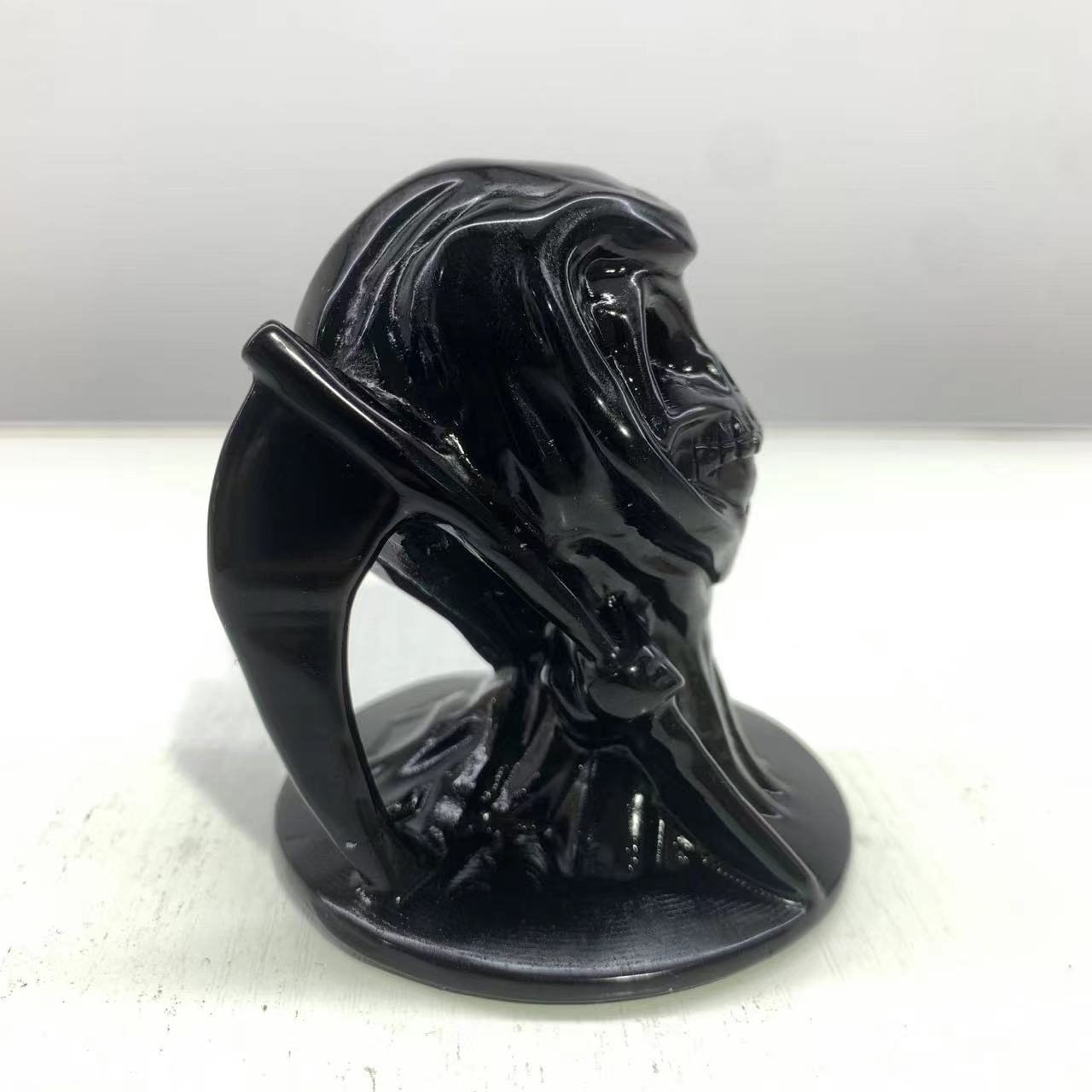 Obsidian Death carving 8cm
