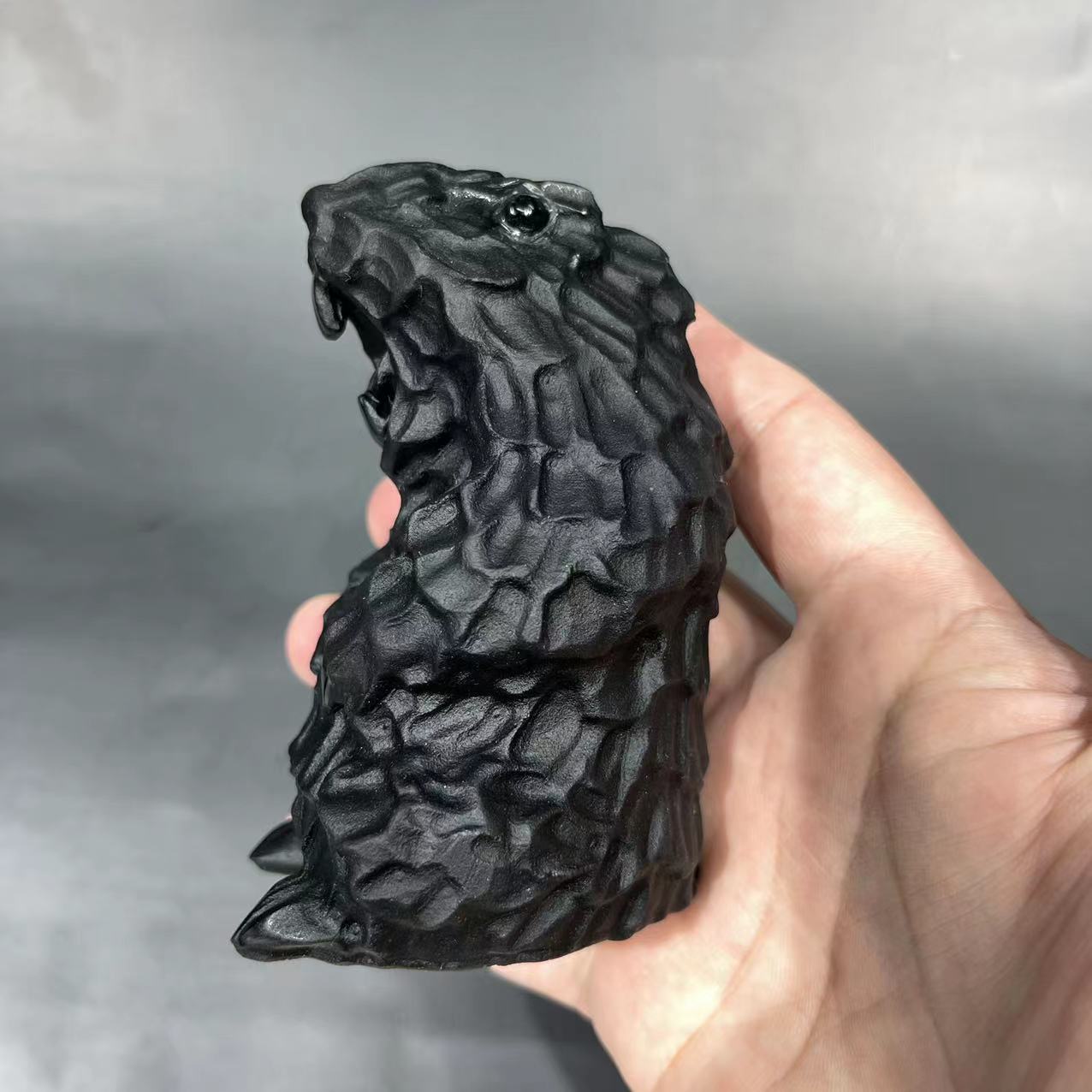 Obsidian Chipmunk carving