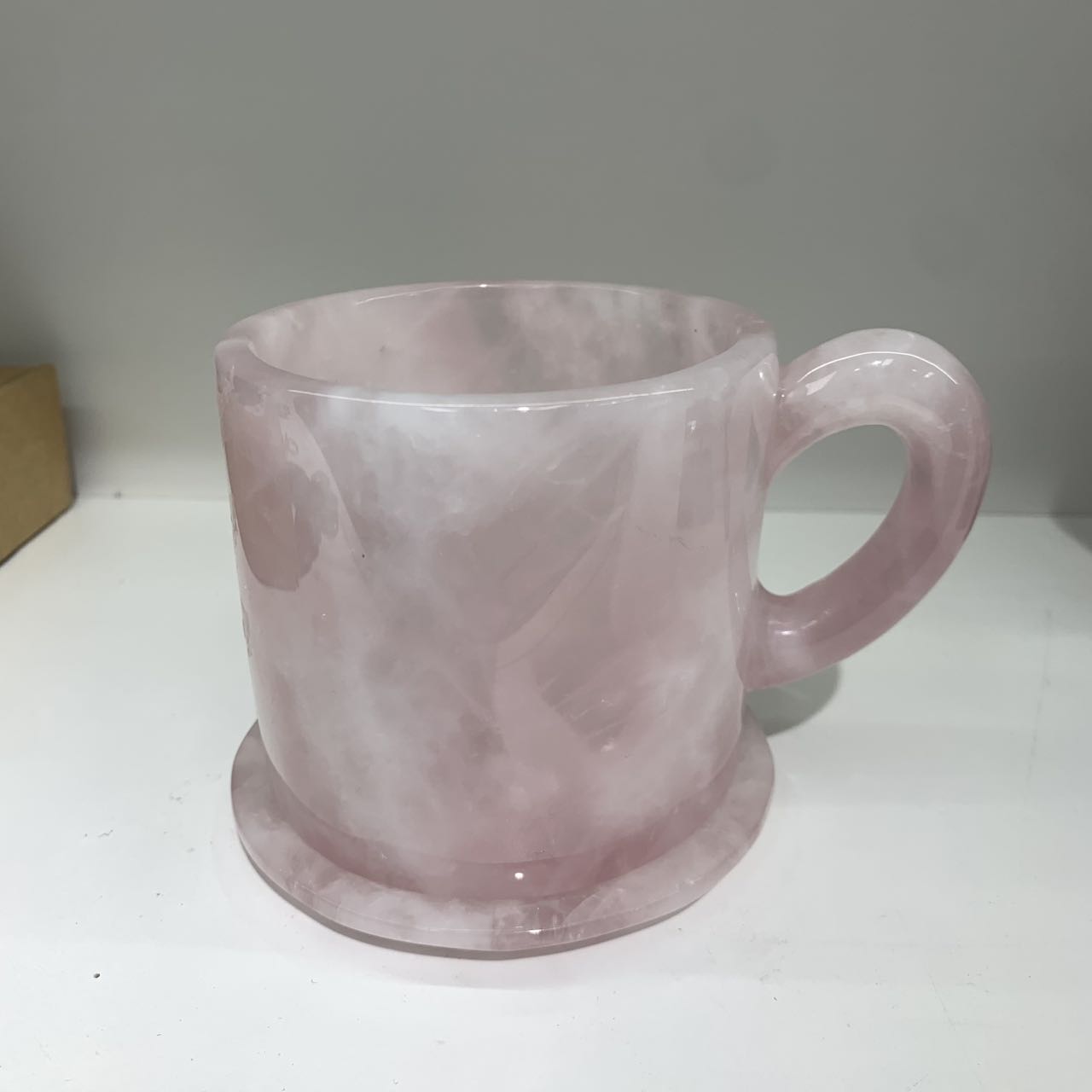 Rose quartz round shape cup set of 2