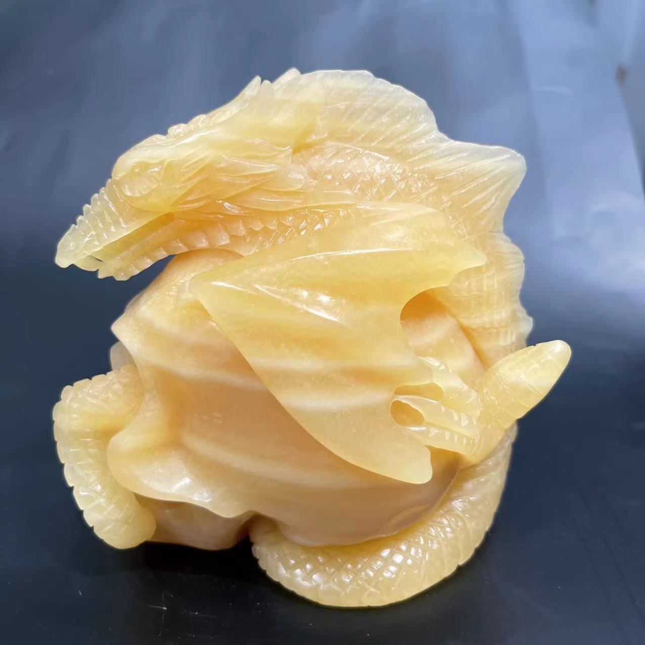 Calcite dragon skull big size