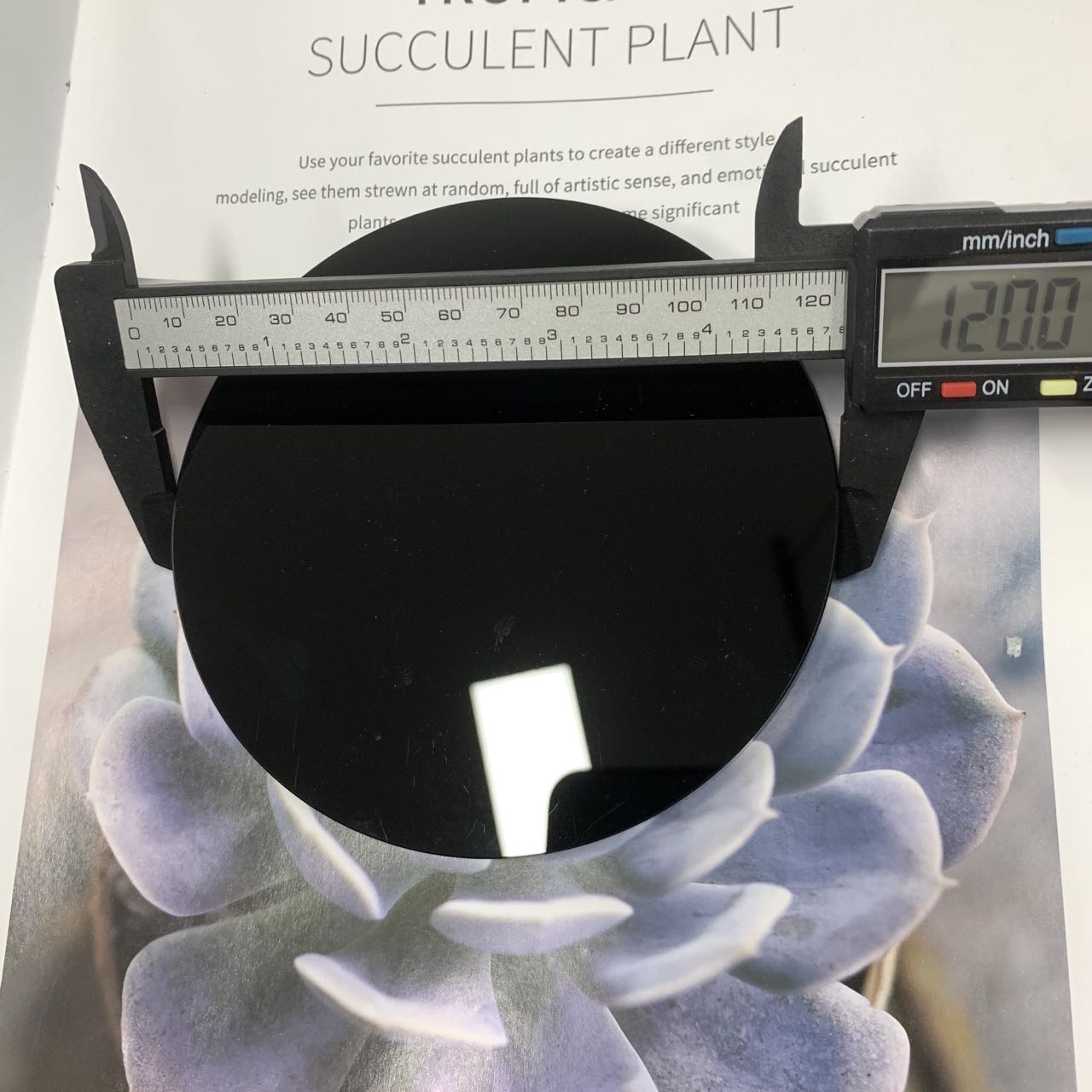 Obsidian plate, Mirror big size D-12cm