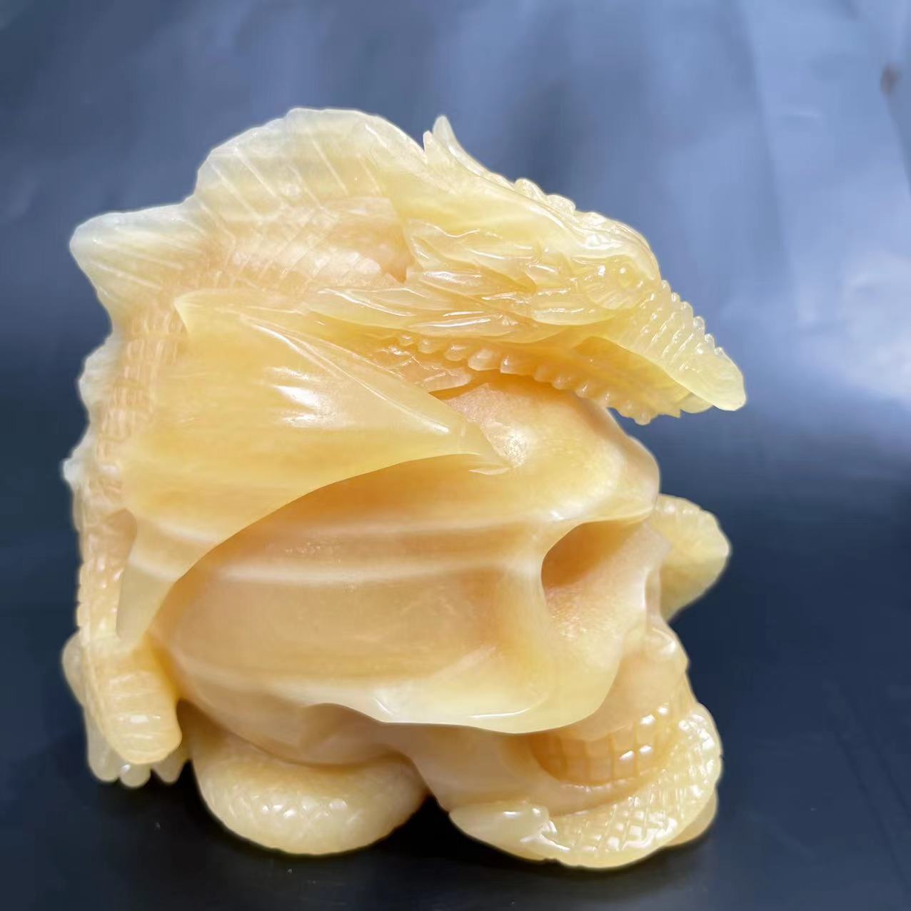 Calcite dragon skull big size